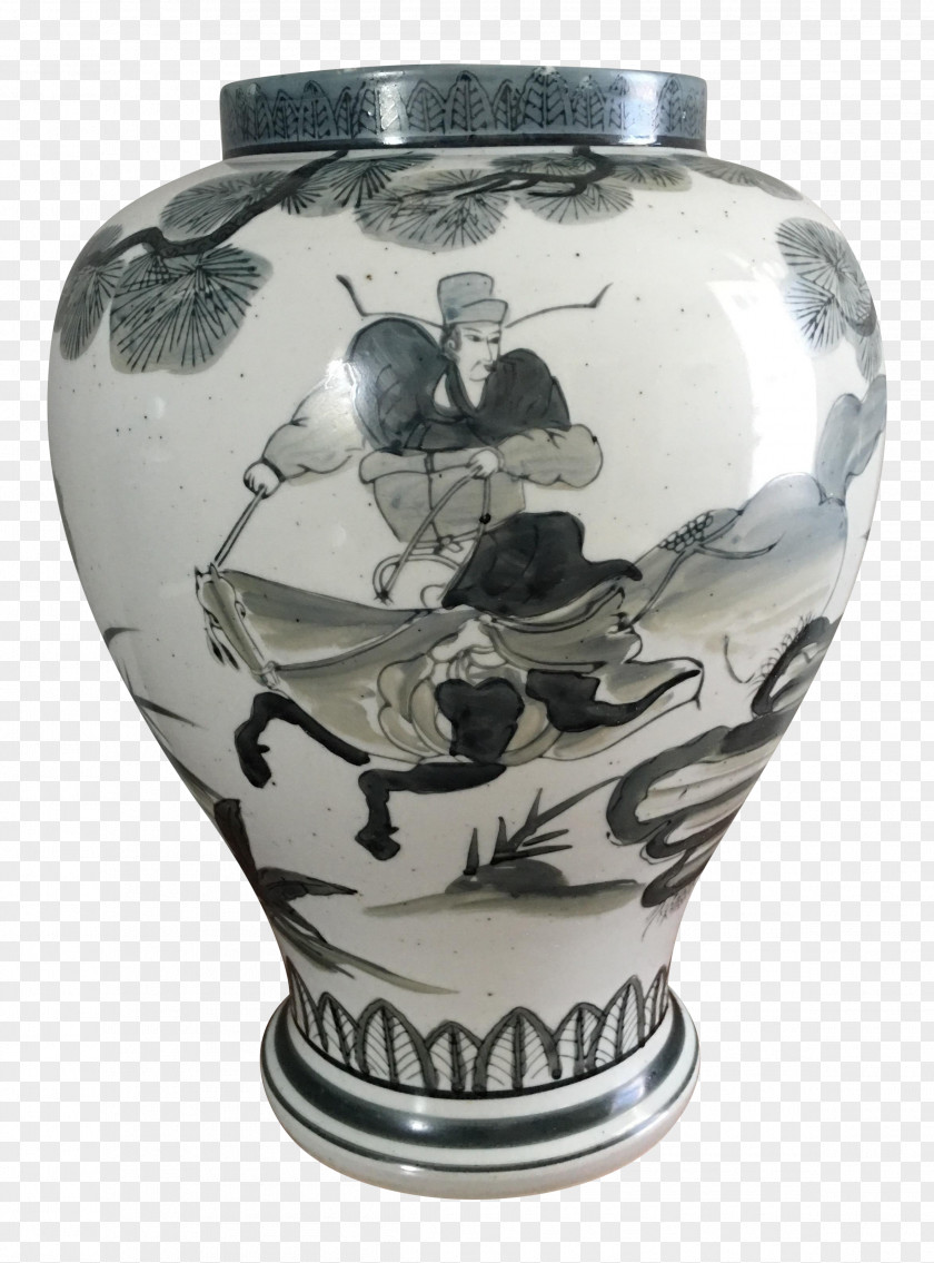 Vase Ceramic Blue And White Pottery Chairish PNG