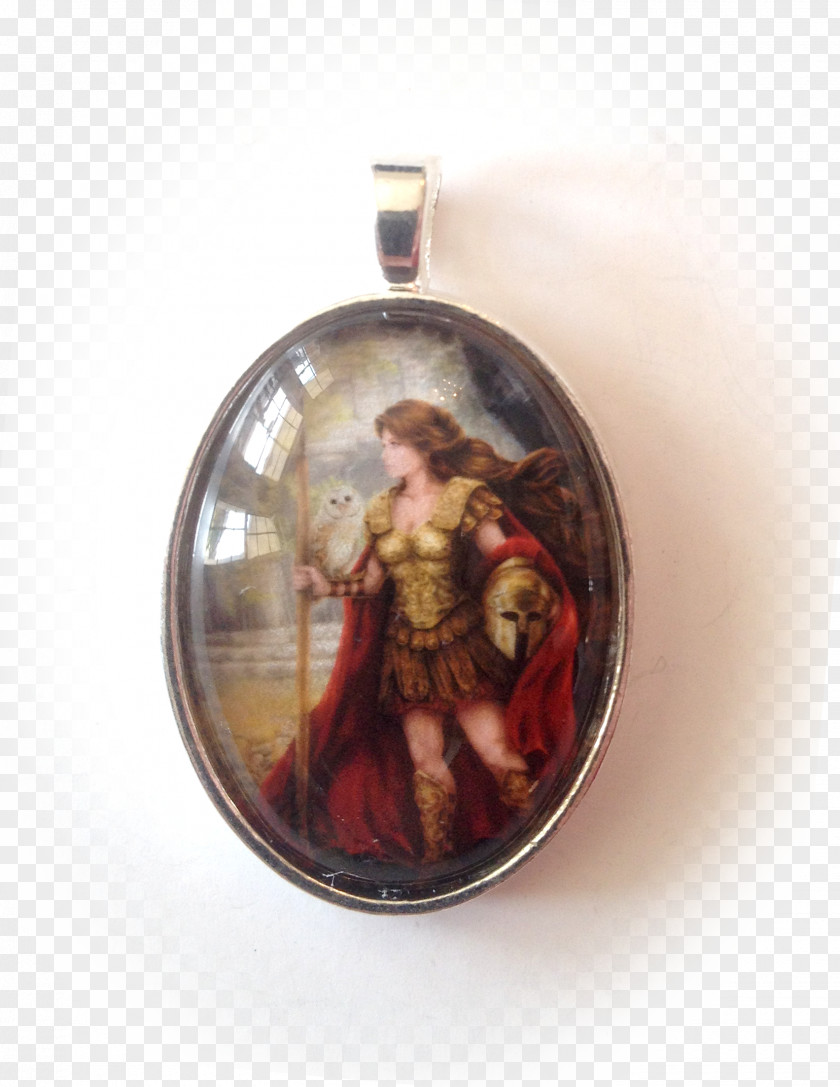 Goddess Locket Christmas Ornament Artist Athena Oval PNG