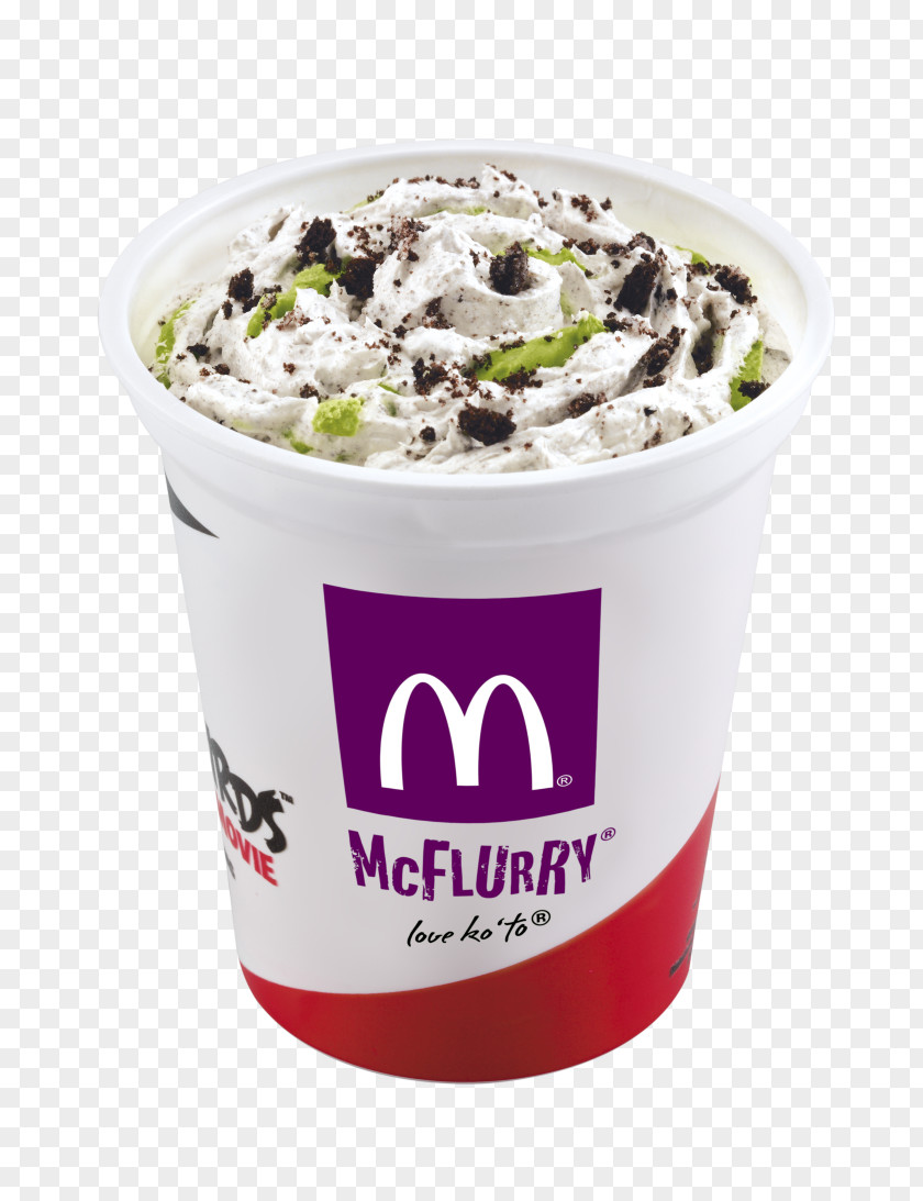 Matcha Soft Serve McDonald's McFlurry With Oreo Cookies Ice Cream PNG
