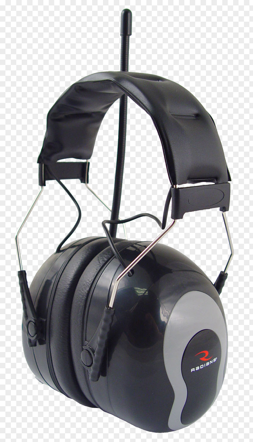 Microphone Earmuffs Radians AMFM31 Sound FX AM/FM Radio Earmuff Black Broadcasting PNG