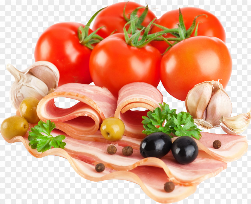 Bacon Vegetable Tomato Food Wallpaper PNG