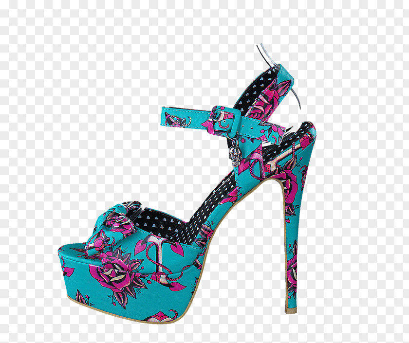 Sandal Court Shoe Heel Turquoise PNG