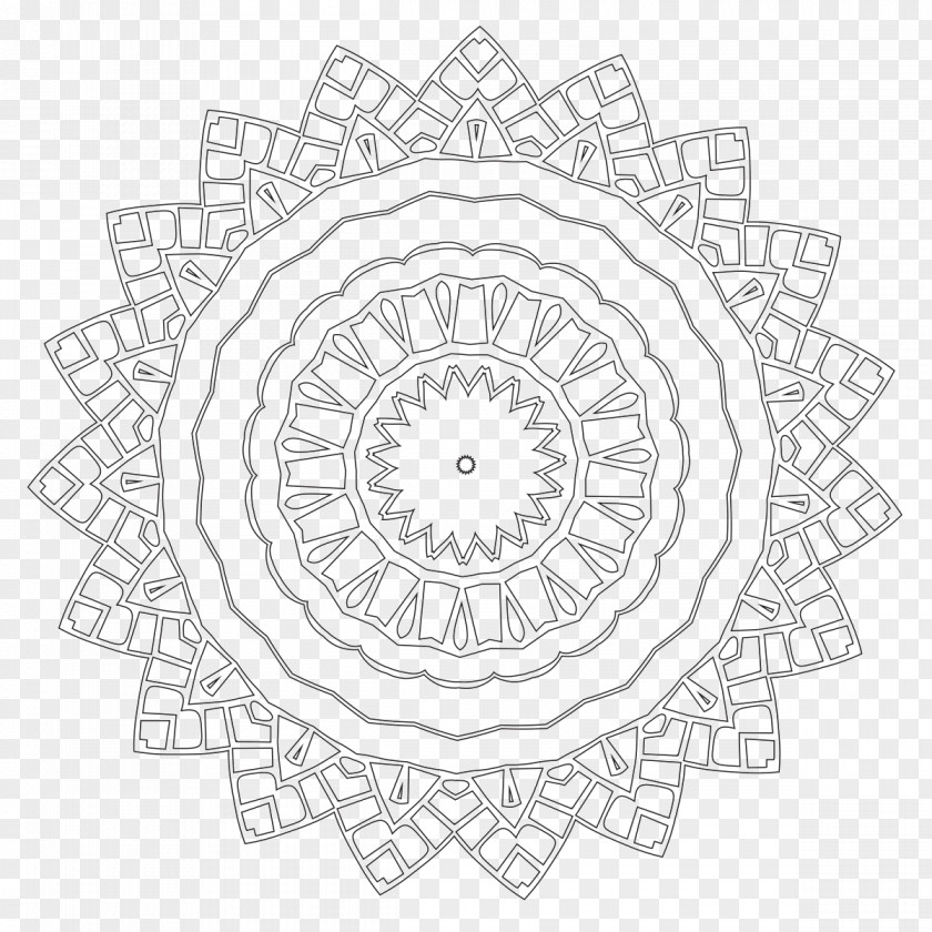 A Variety Of Floral Patterns Coloring Book Mandala Line Art PNG
