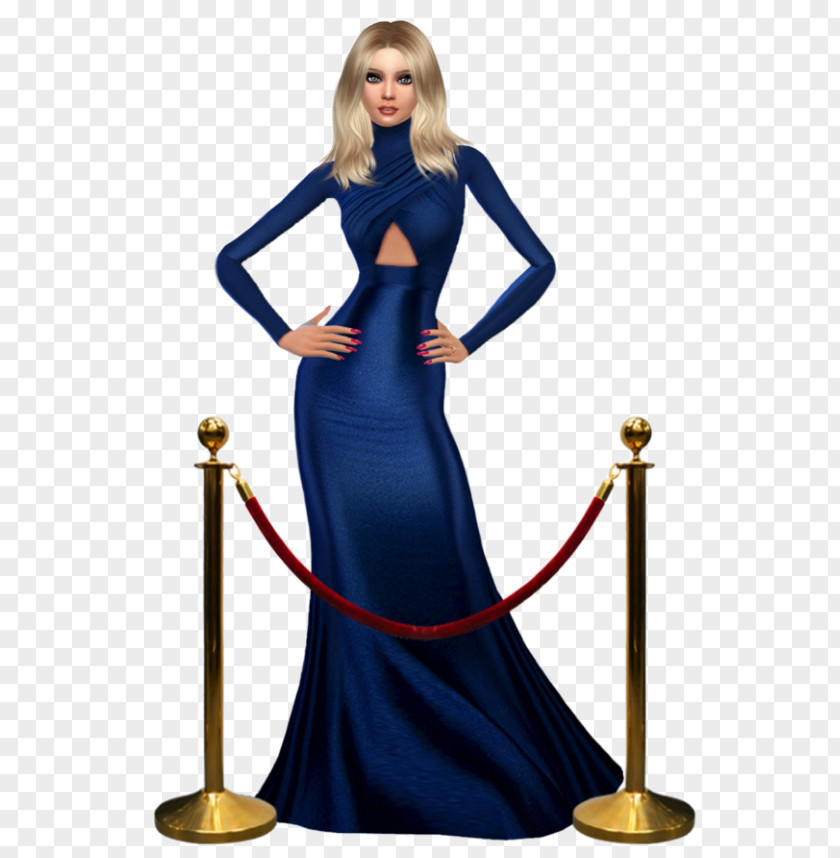 Charlize Theron Dress Electric Blue Cobalt Gown Formal Wear PNG