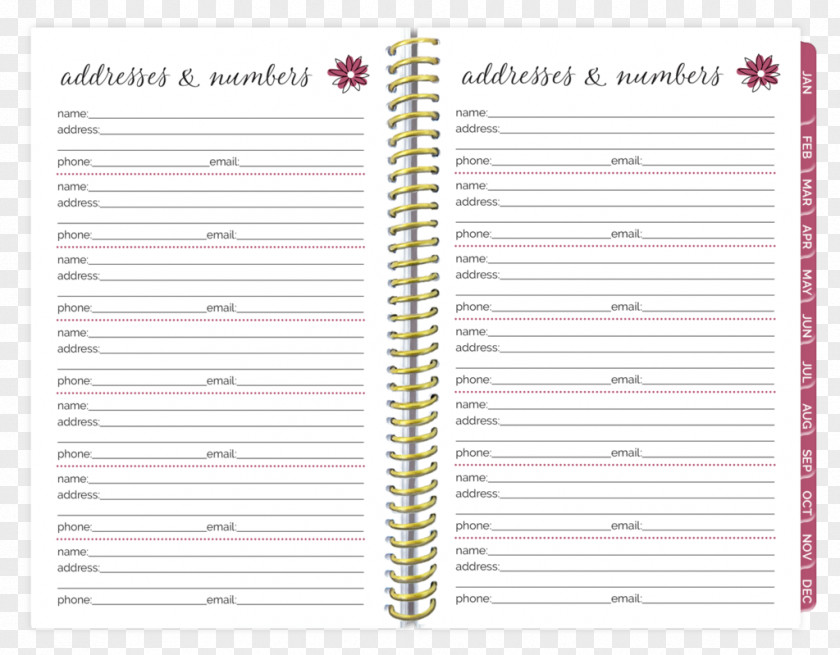 Fashion Desk Calendar Personal Organizer Paper Diary Notebook Bloom Daily Planners PNG