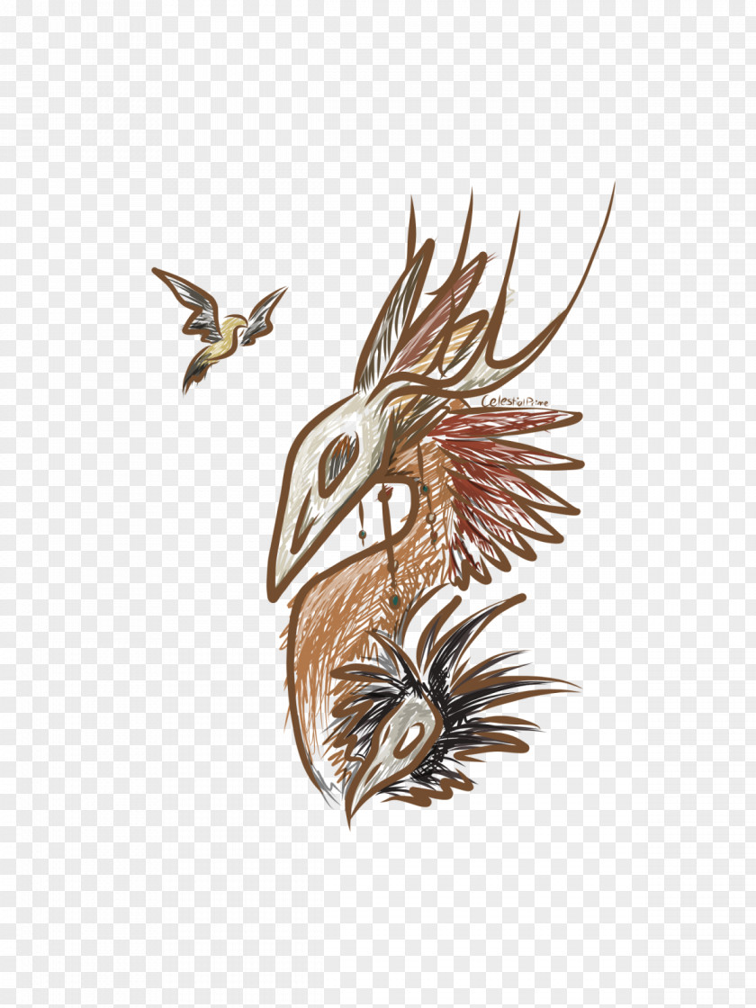 Scribbles Eagle Beak Feather PNG