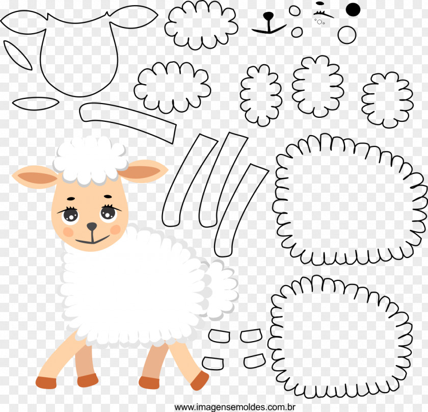 Sheep Molde Drawing Handicraft Felt PNG