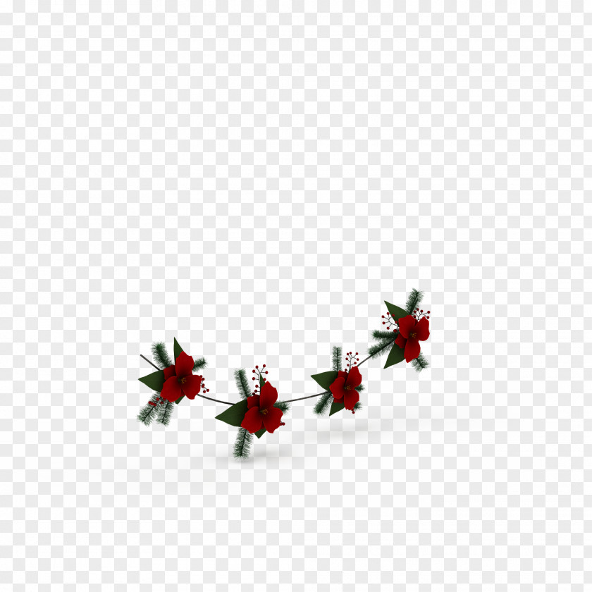 Christmas Ribbon Red Flower HD Photo PNG