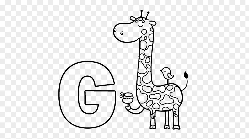 Giraffe Letter A J Drawing Alphabet Coloring Book PNG
