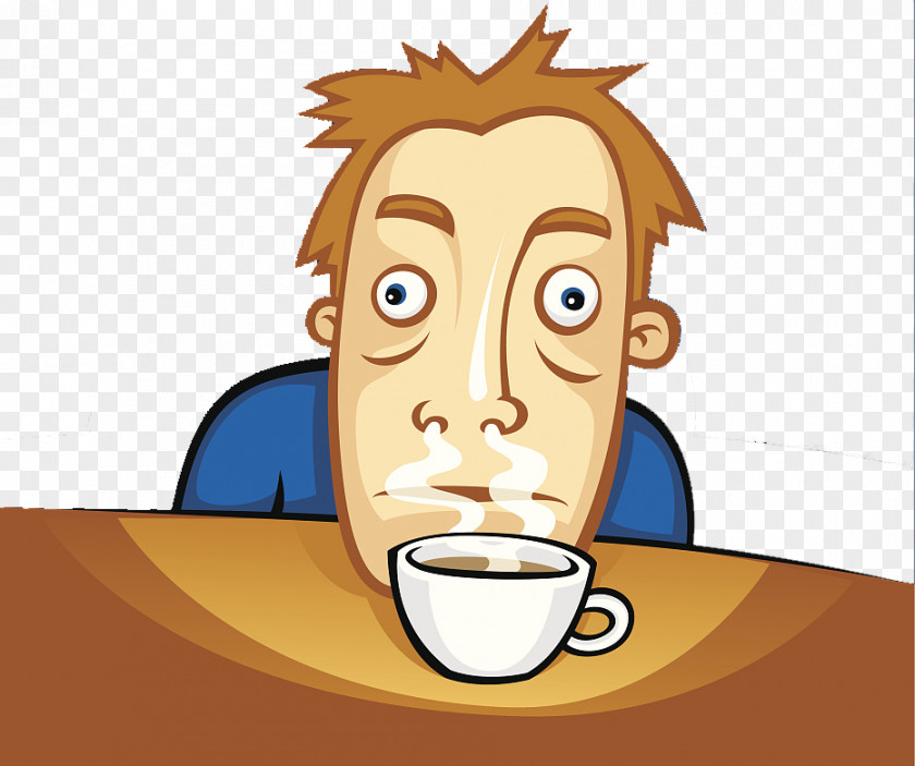 A Coffee Man With Cartoon Illustrations Illustration PNG