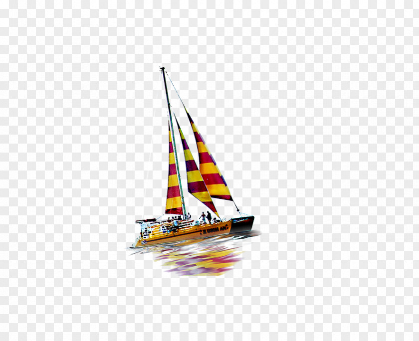Color Sailing Ship PNG