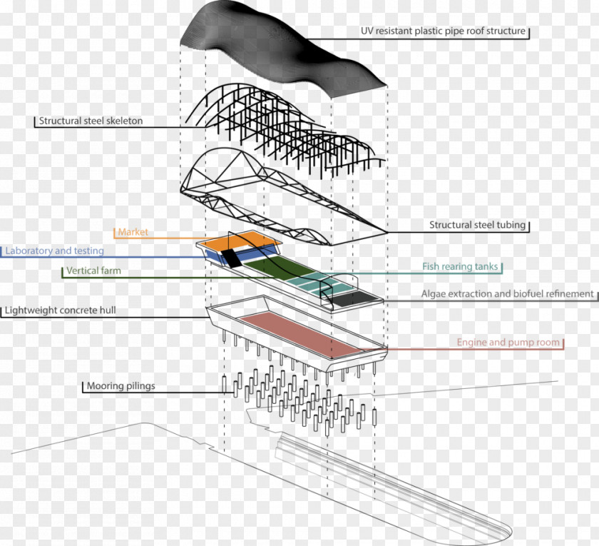 House Architecture New York University Exploded-view Drawing PNG