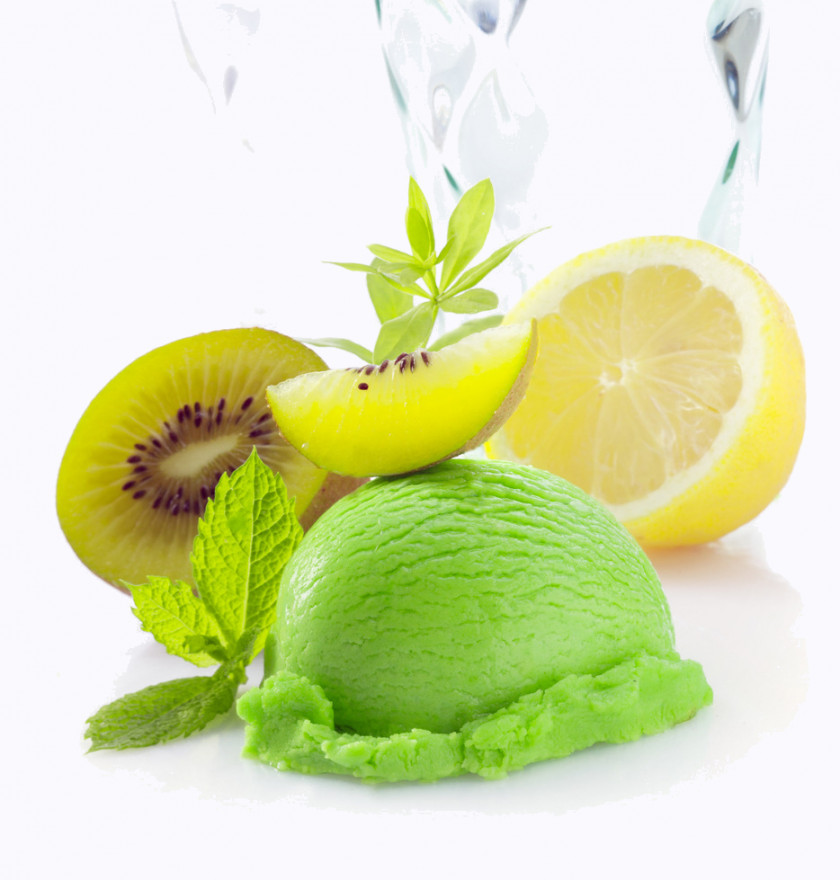 Ice Cream Green Tea Kiwifruit Lemon PNG