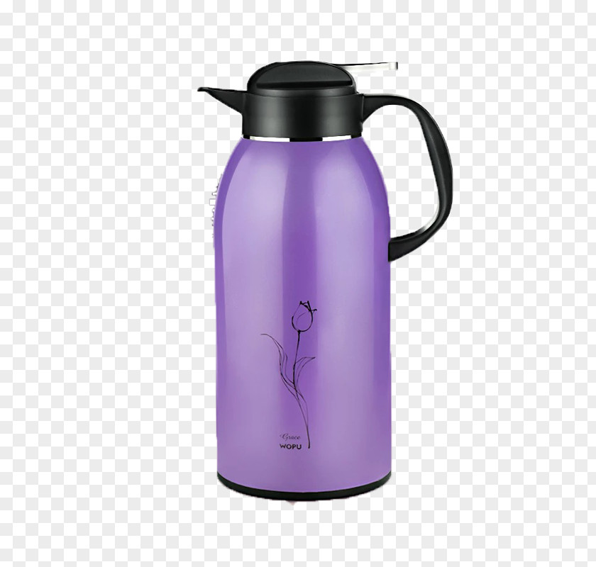 Purple Kettle Water Bottle Vacuum Flask PNG