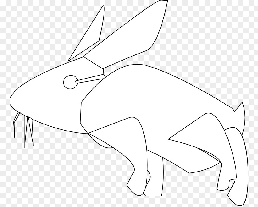 Rabbit Line Art Hare White Drawing PNG