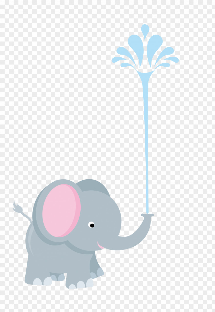 Vector Elephant Water Spray Material Clip Art PNG