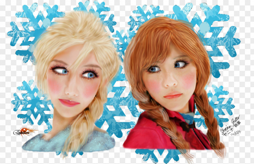 Elsa Anna Frozen Face Hair PNG