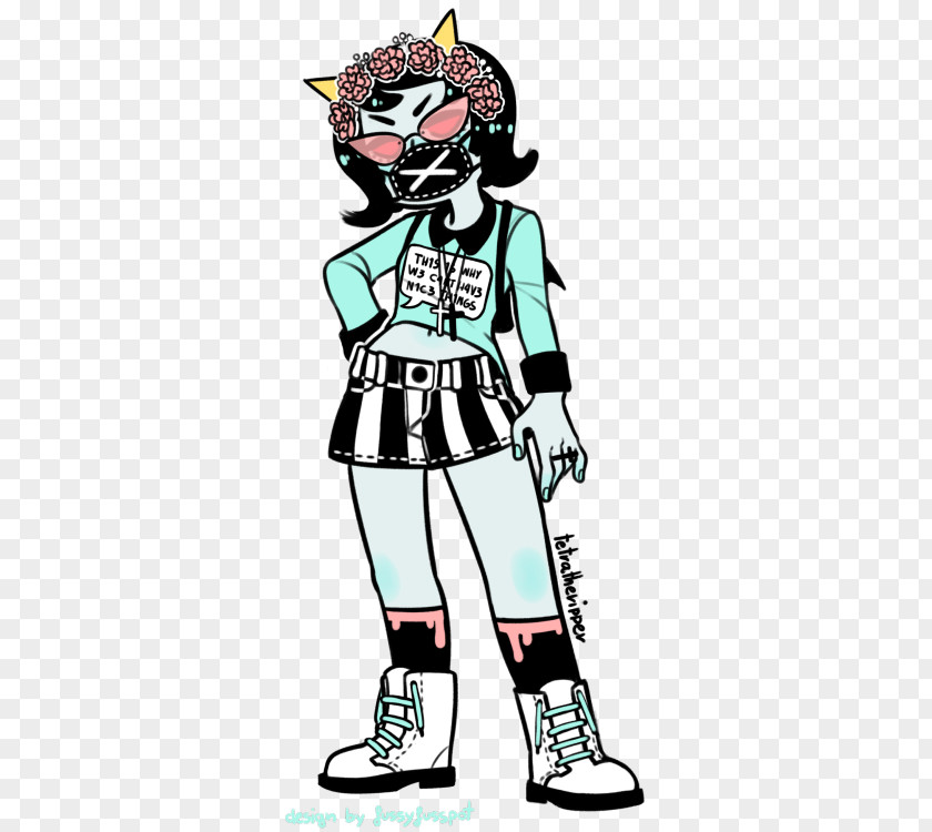 Goth Feferi Peixes Homestuck Clip Art Image Illustration Drawing PNG