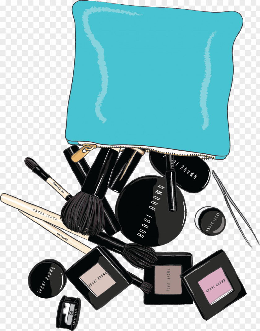 Bateria Watercolor Cosmetics Make-Up Brushes Drawing Clip Art Foundation PNG