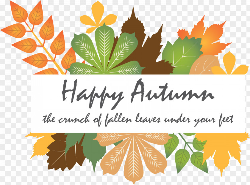 Hello Autumn Happy Fall Background PNG