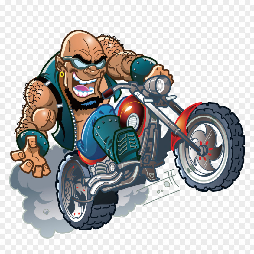 Motorcycle Brawny Bald Cartoon Bicycle Clip Art PNG