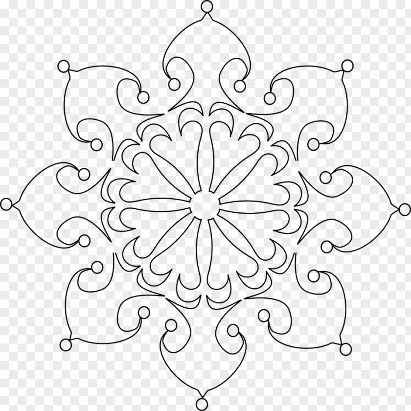 Snowflake Coloring Book Adult PNG