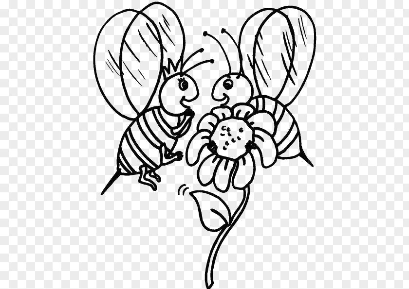 Two Little Bees Bee Pollination Pollinator Clip Art PNG