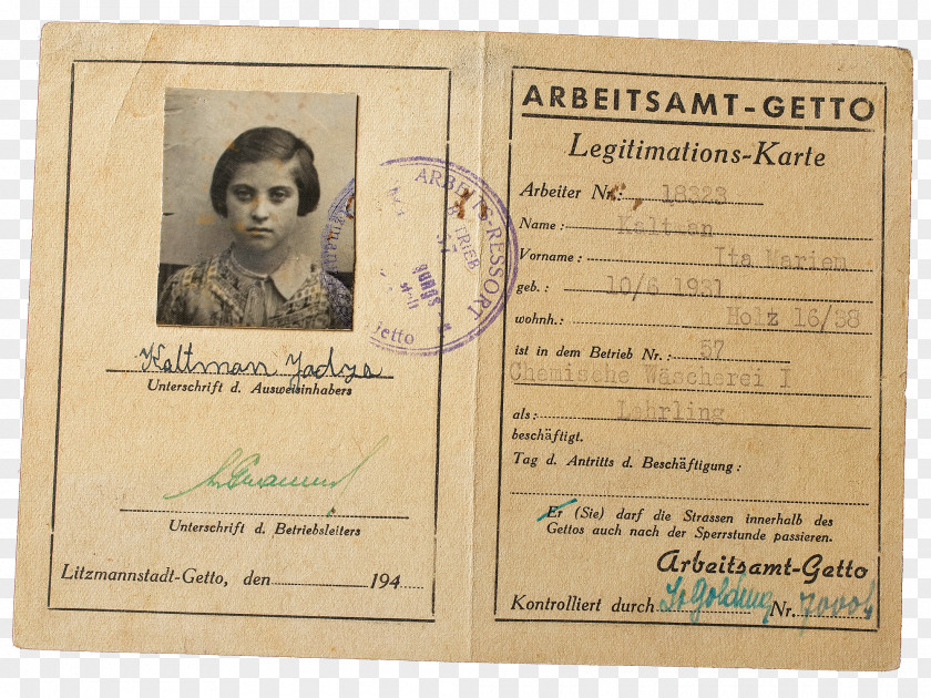 Work Permit Paper The Holocaust Identity Document PNG