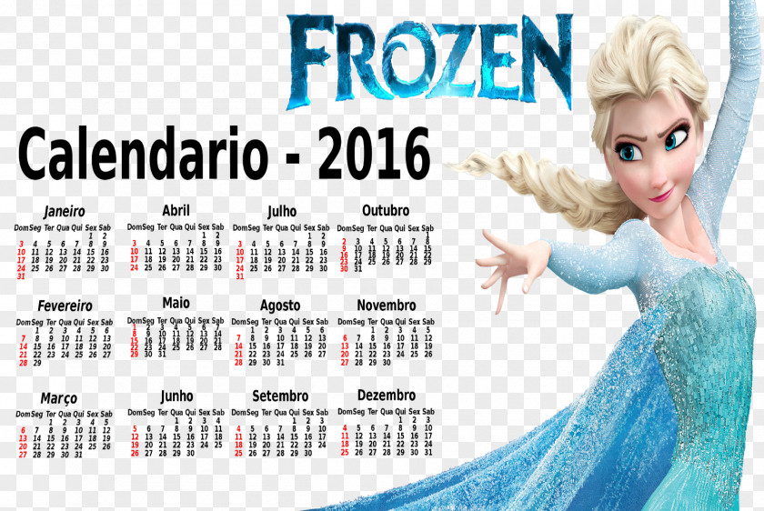 Calendario 2018 T-shirt Frozen Anna Calendar Elsa PNG