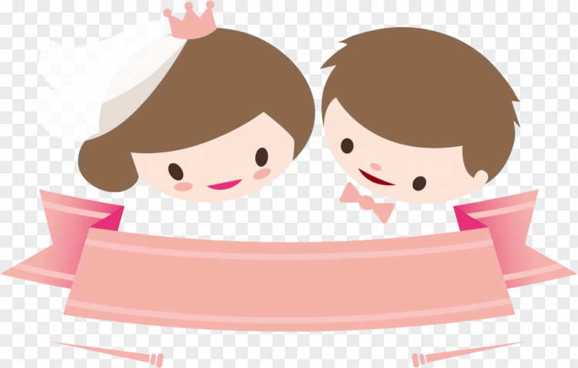 Pink Cartoon Bride And Groom Nora Clark Wedding Marriage PNG