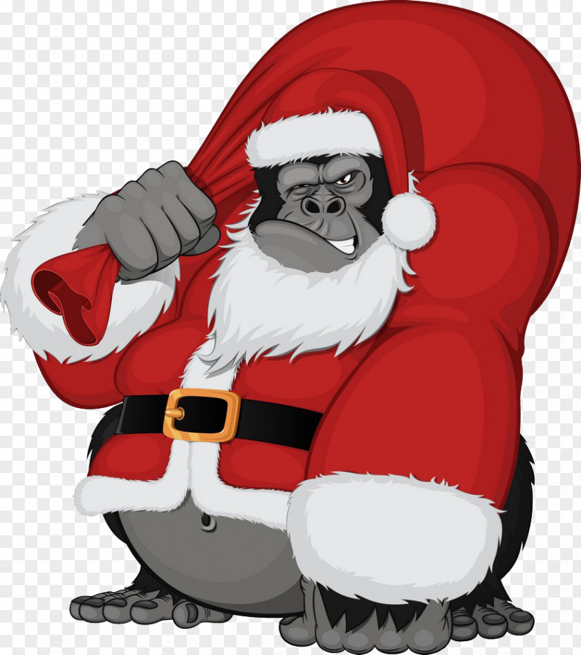 Christmas Gorilla Pictures New Year Monkey Birthday Greeting Card PNG