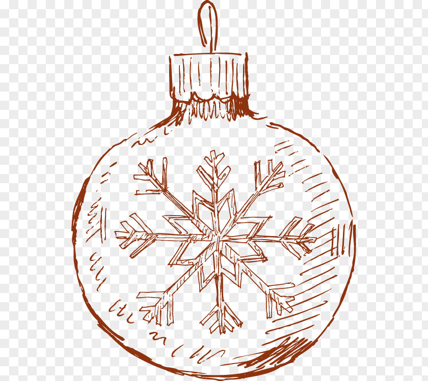 Hand-painted Ball Snowflake Pattern Circle Christmas PNG