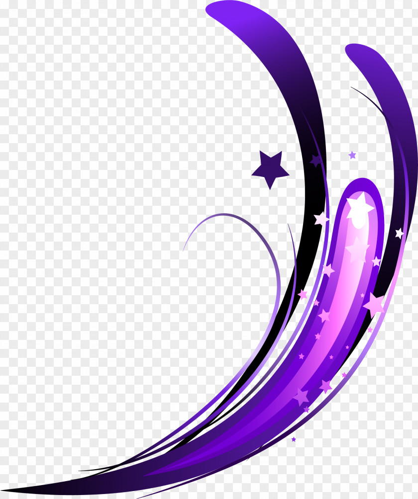 Hand Painted Purple Star Arc Violet PNG