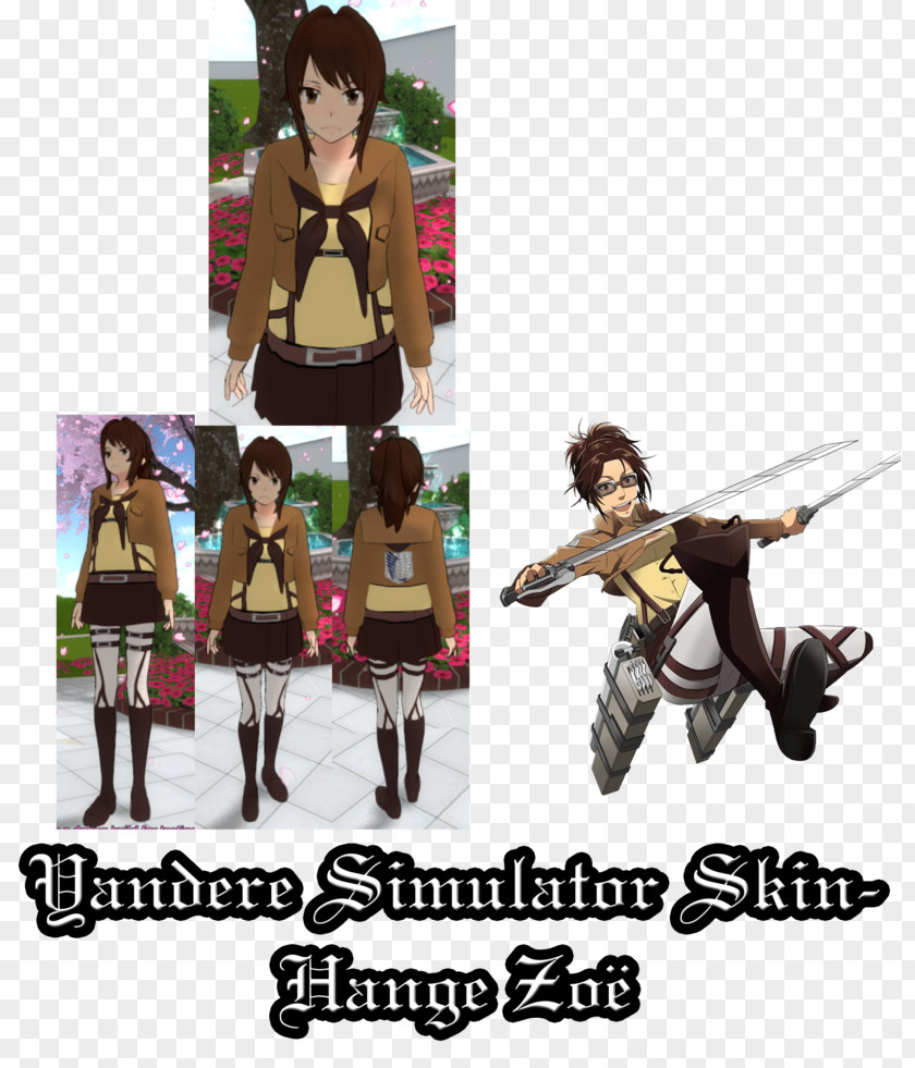 Long-sleeved Yandere Simulator Attack On Titan Hange Zoe Character PNG