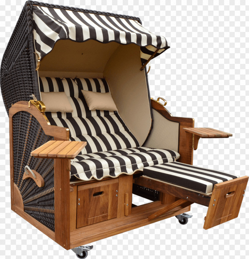 Strandkorb Wood Chair Iroko Baltic Sea PNG