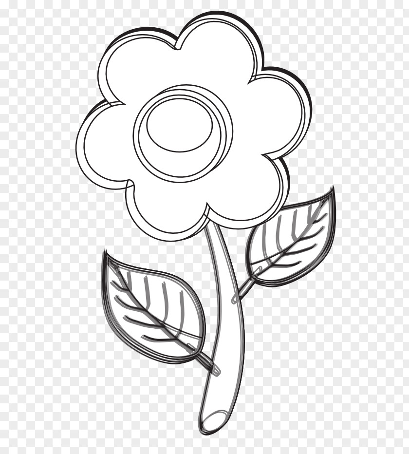 Black And White Fall Pictures Flower Finger Line Art Clip PNG