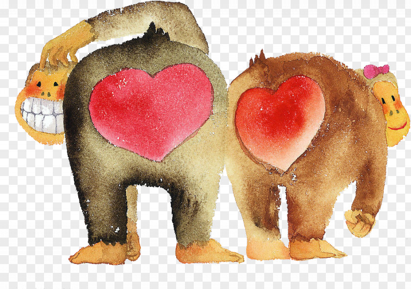 Cute Orangutan T-shirt Valentines Day Heart Gift Clip Art PNG