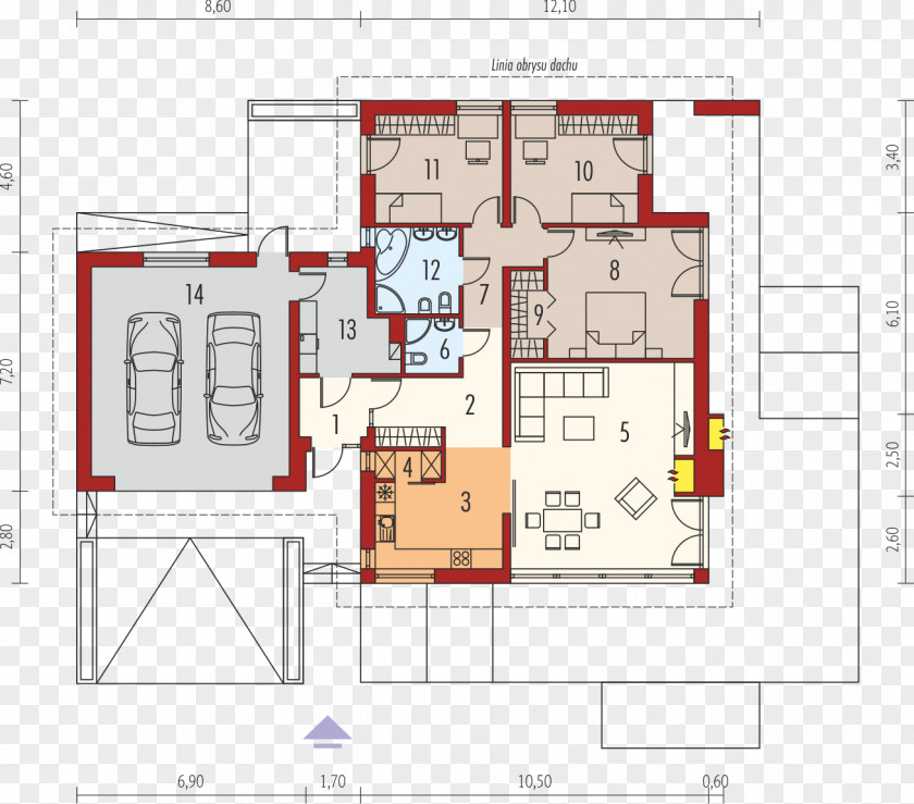 House Floor Plan Kitchen Bedroom Facade PNG