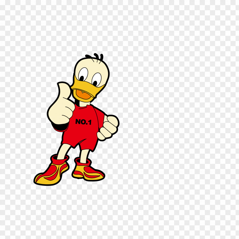 Donald Duck Cartoon Thumb Vector PNG