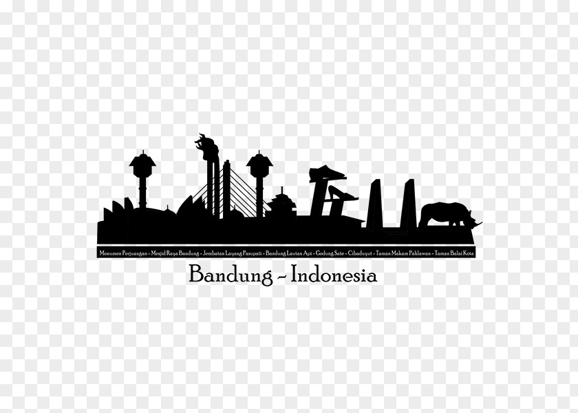 Skyline Vector Bandung Silhouette PNG