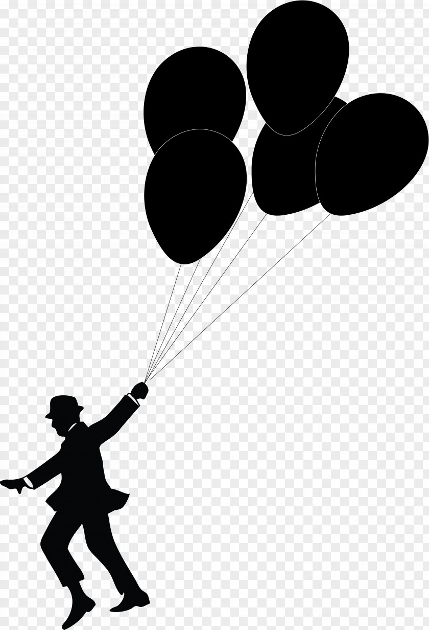 Balloons Balloon Silhouette Black And White Child Clip Art PNG