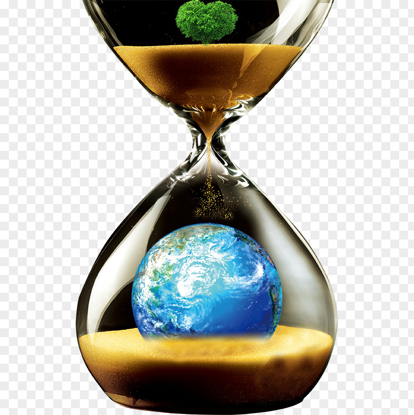 Hourglass Earth Time PNG