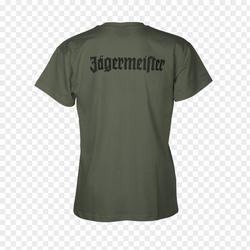 Black T-shirt Design Jägermeister Sleeve Neck PNG