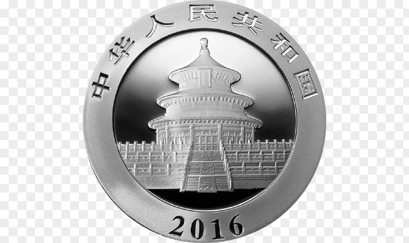 Panda Heart Giant Chinese Silver Coin Gold PNG