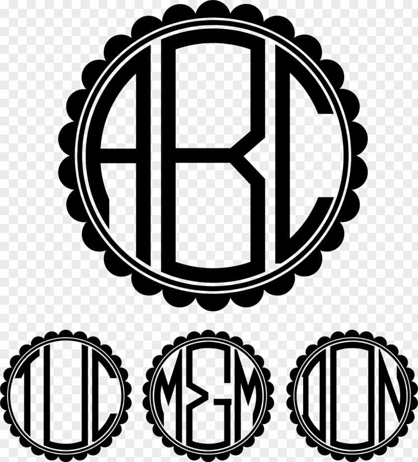 R Monogram Decal Initial Font PNG