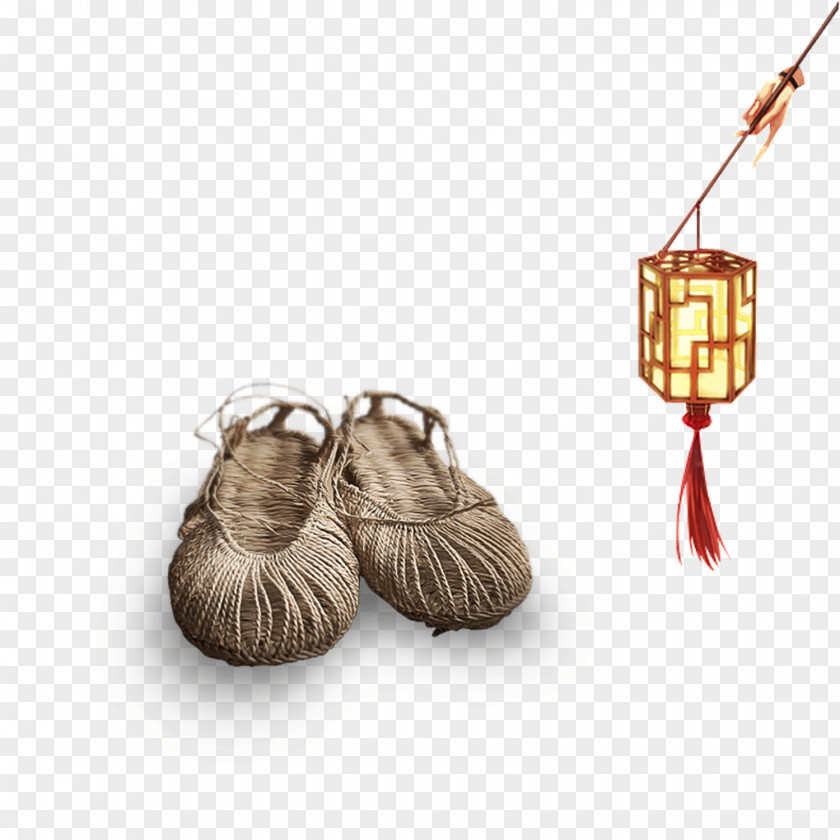 Xiangxi Glass Lamp And Straw Shoes Do Not Pull The Map Sandal Jipsin PNG