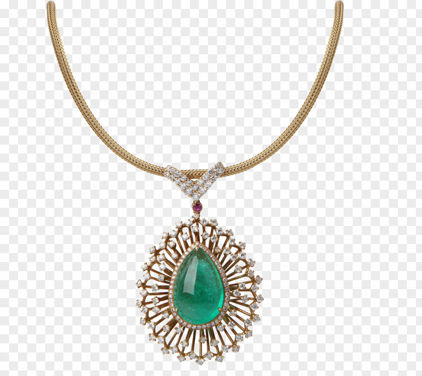 Emerald Pendant Necklace Gemstone Jewellery PNG