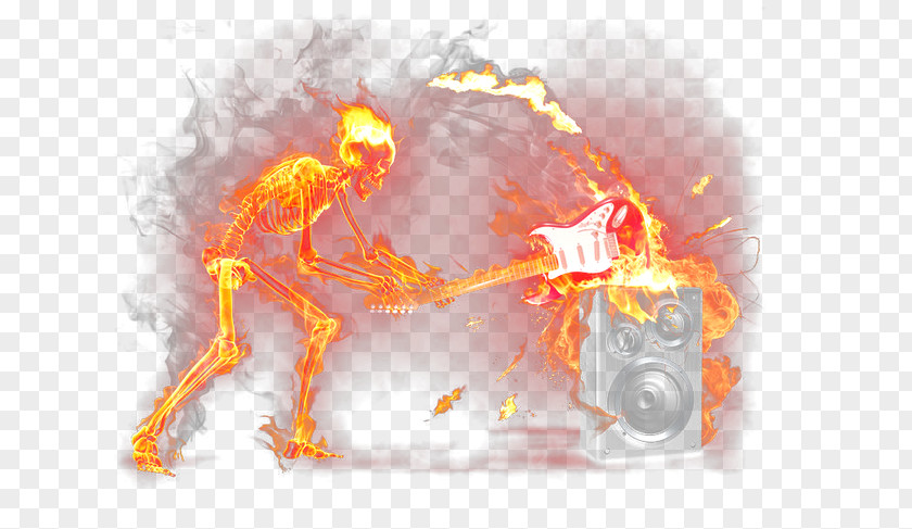 Flame Human Skeleton PNG