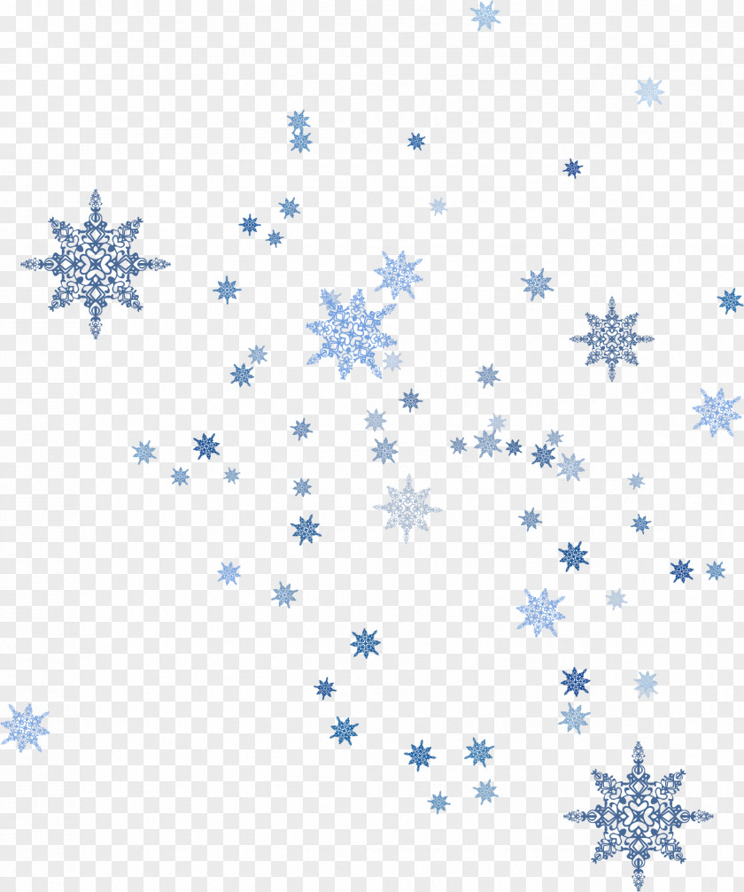 Floating Blue Snowflake Schema PNG