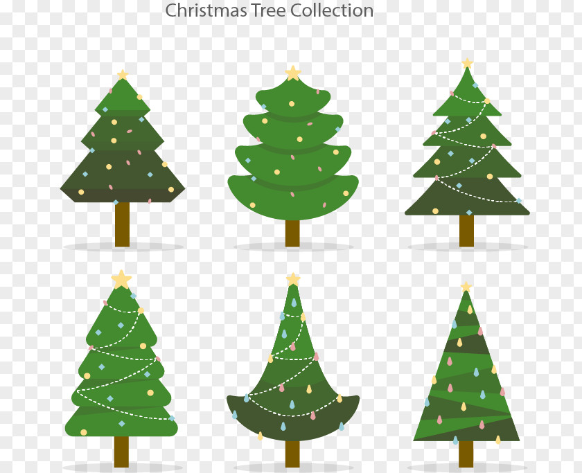 Six Christmas Tree Santa Claus Ornament PNG
